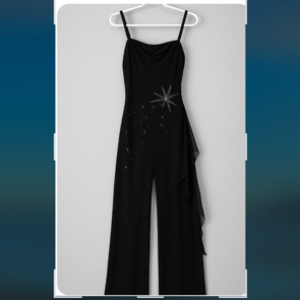 Elegant Black Beaded Cocktail Dress